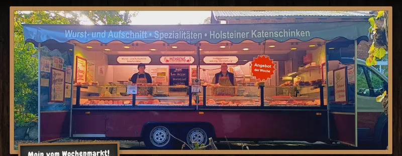 Fleischermeister Mehrens, digitaler Effekt: Startseite: Der Verkaufswagen öffnet sich